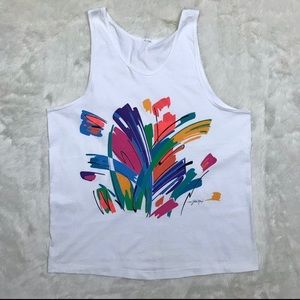 Vintage 90s Abstract Art Tank Top - 1993 By Painter GILDA MARX
